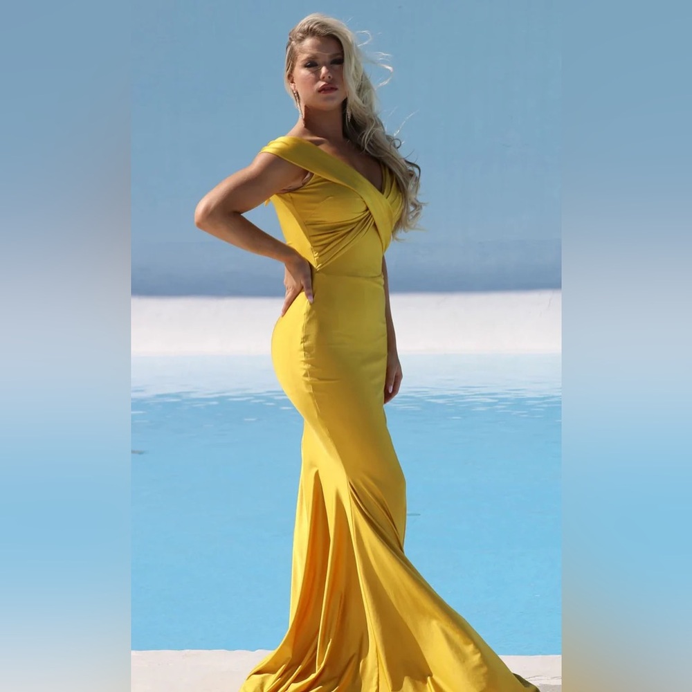 Jessica angel gown mustard yellow